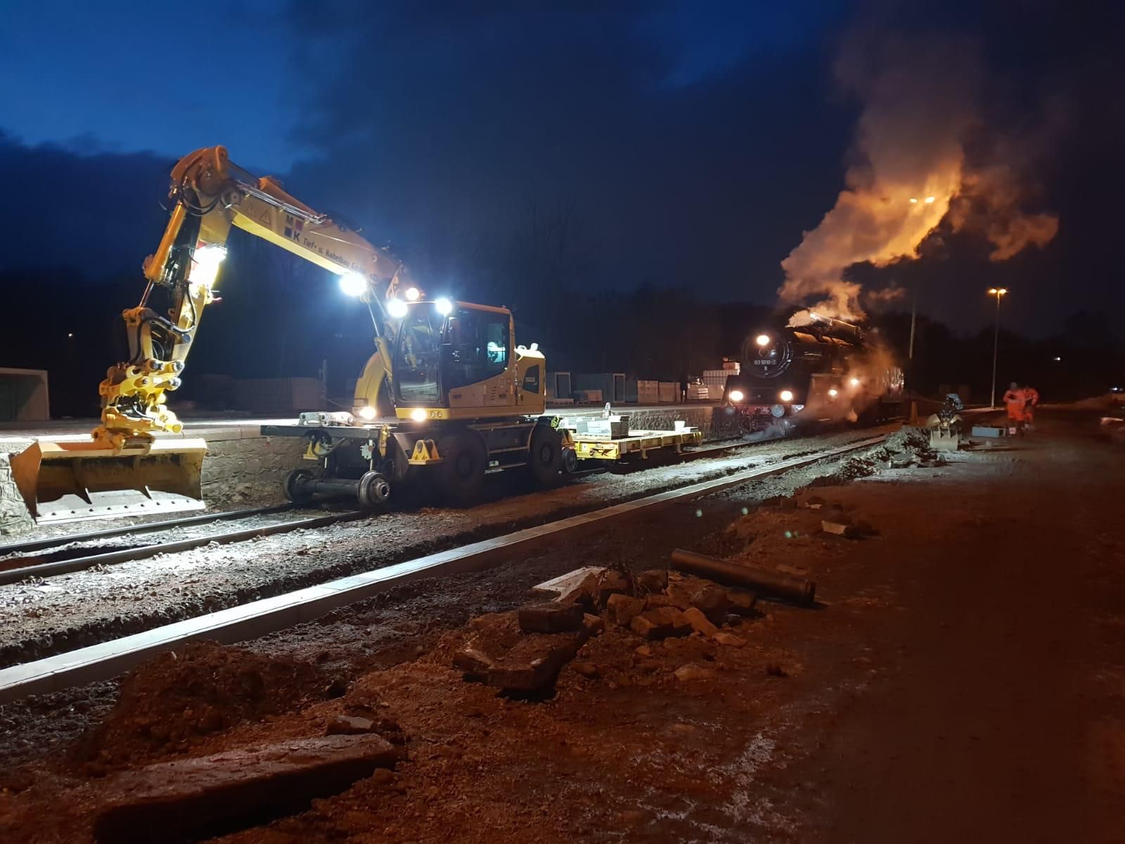 M+K Kabelbau Nachtbaustelle