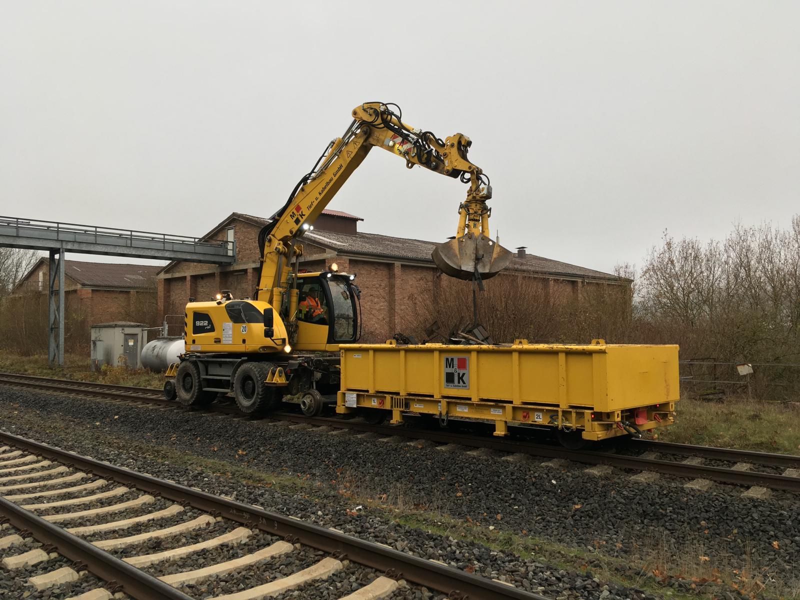 Baustelle Schienencontainer